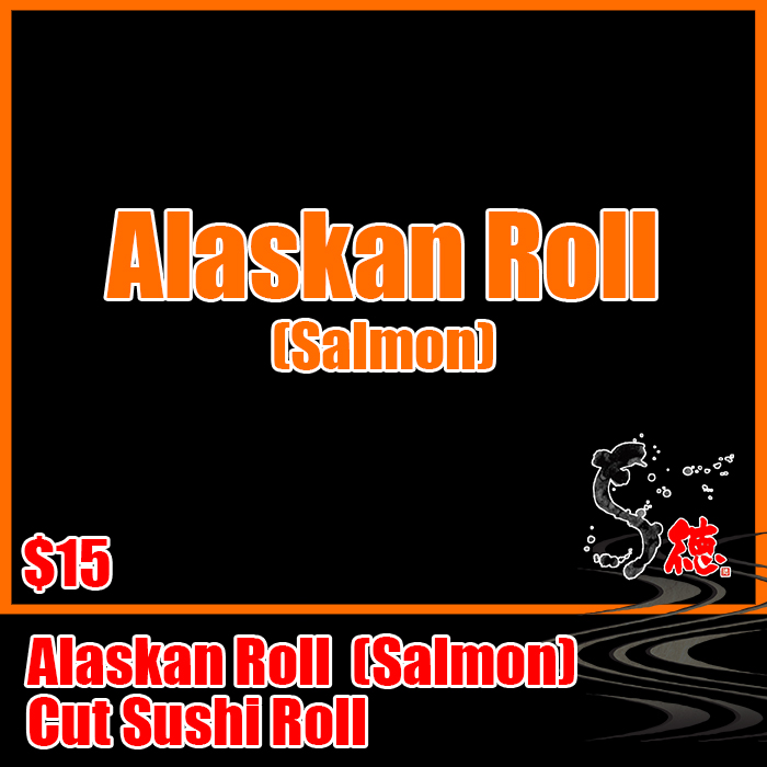Cut roll. California Roll (Immitation Crab, Avocado, Cucumber) topped with Salmon.<br><br><br>